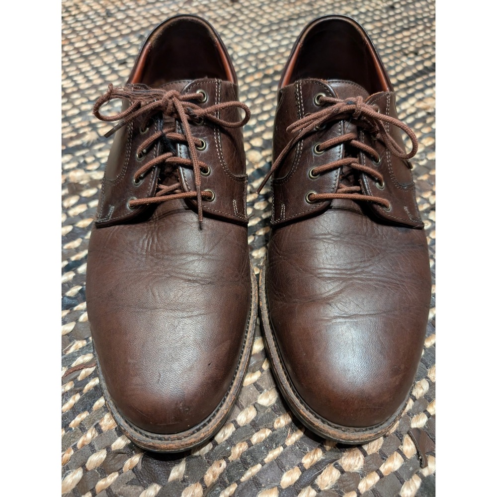 Neil M Mens Brown Leather Derby Dress Shoes Lace Up Plain Toe Made in USA 10.5 B